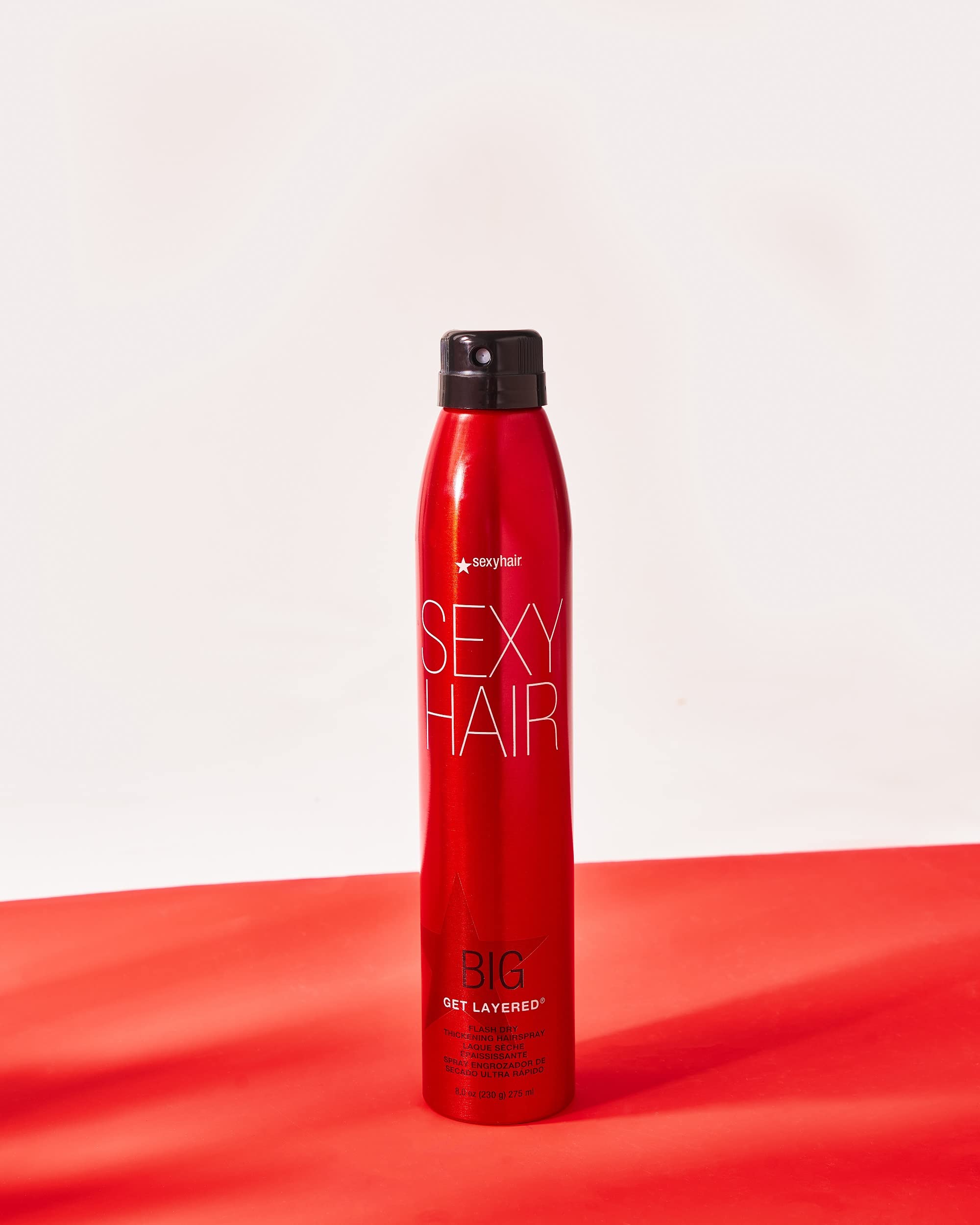 SexyHair Big Get Layered Flash Dry Thickening Hairspray, 8 Oz | Buildable Texture, Volume and Shine | Up to 72 Hours of Humidity Resistance - Image 6