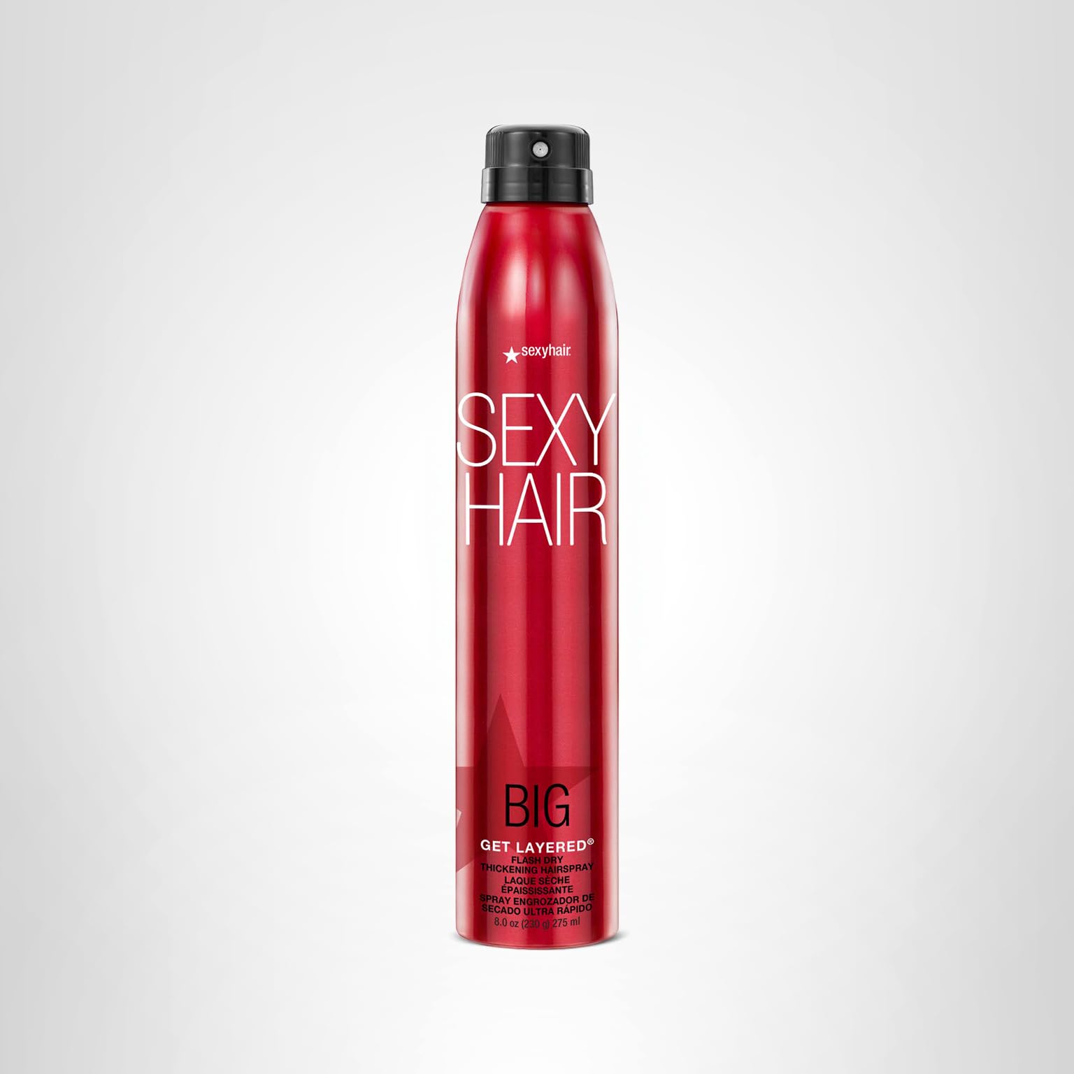 SexyHair Big Get Layered Flash Dry Thickening Hairspray, 8 Oz | Buildable Texture, Volume and Shine | Up to 72 Hours of Humidity Resistance - Image 8