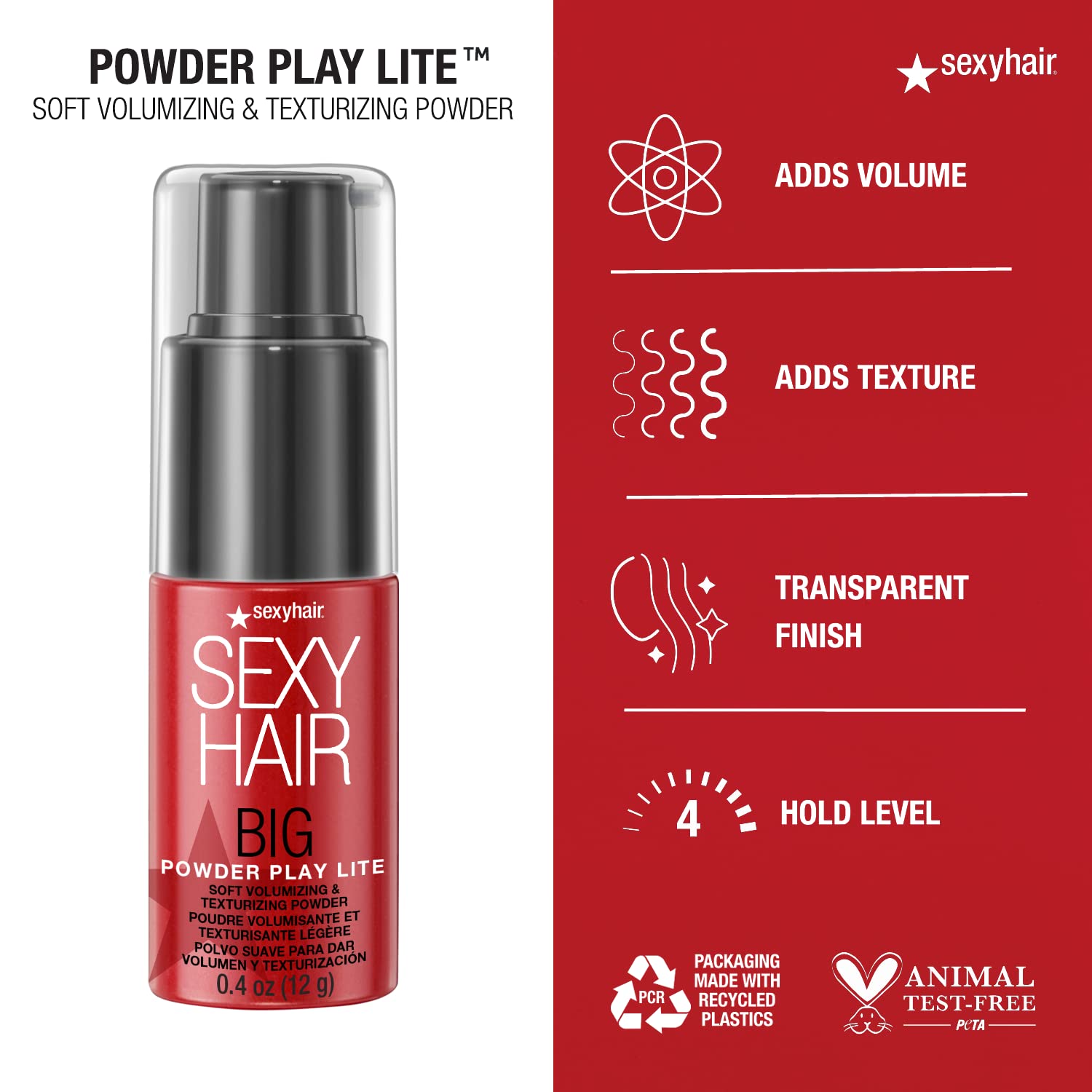 SexyHair Big Powder Play Lite Soft Volumizing & Texturizing Powder, 0.4 Oz | Up to 50% More Volume | Lightweight Powder | Invisible - Image 4
