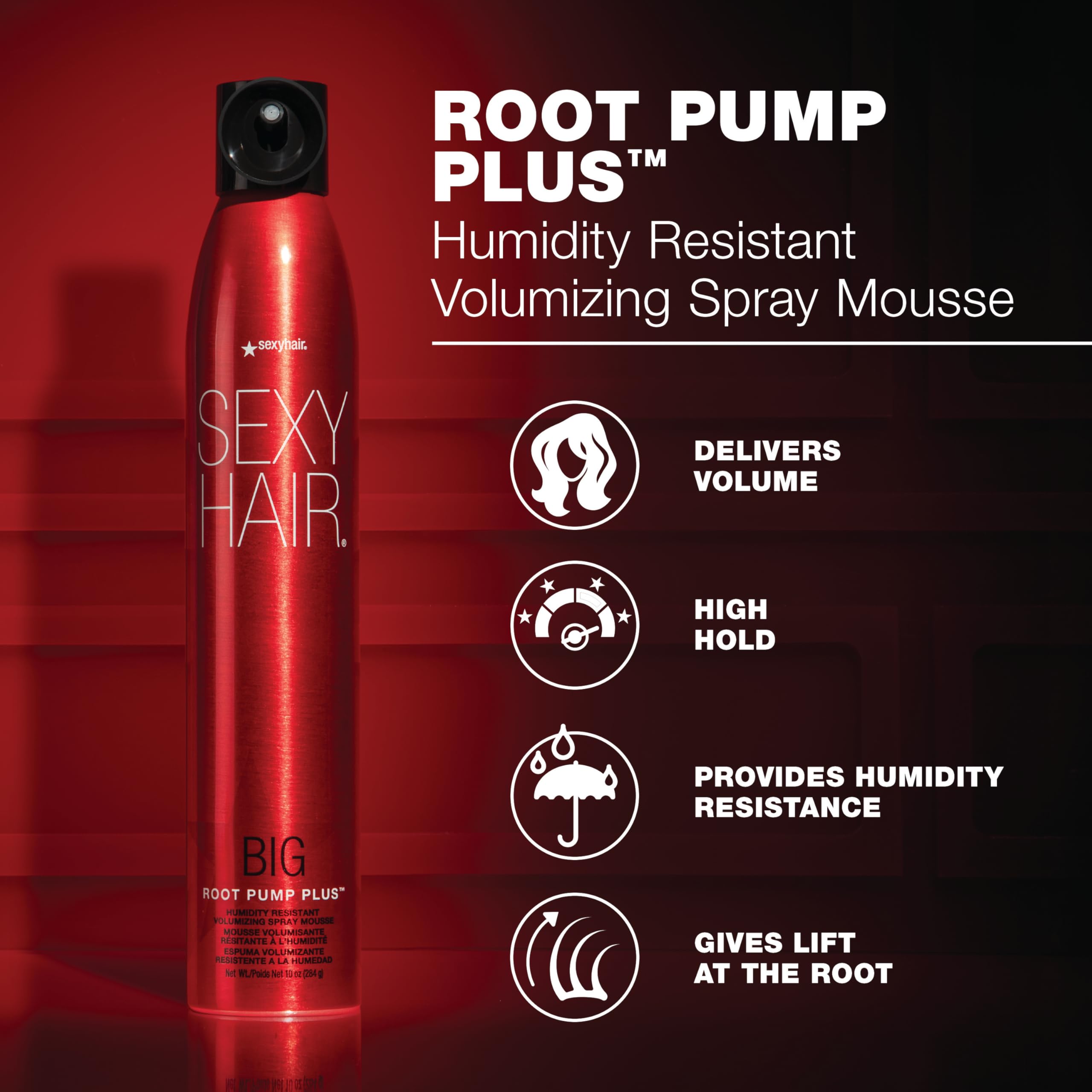SexyHair Big Root Pump Plus Volumizing Spray Mousse | Volume with High Hold | Up to 72 Hour Humidity Resistance - Image 3
