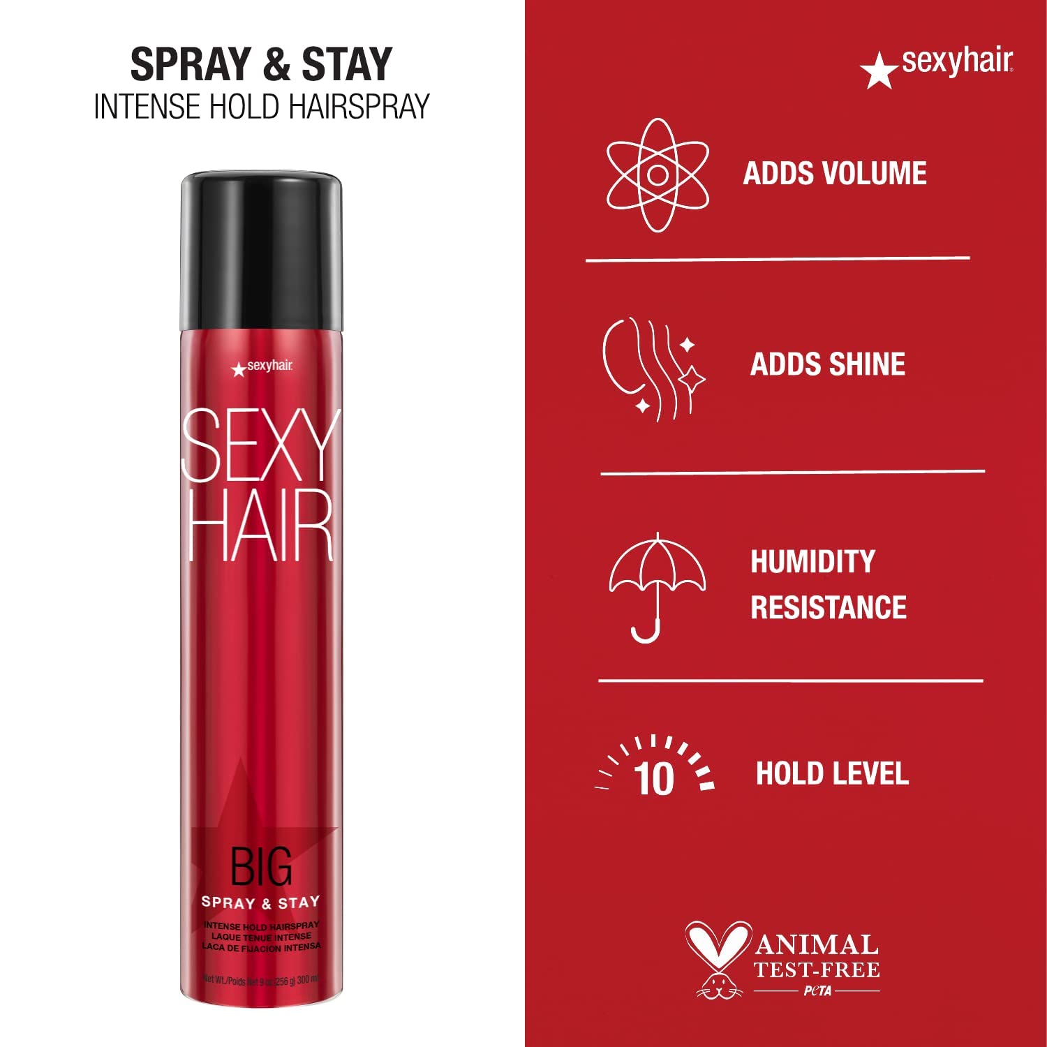SexyHair Big Spray & Stay Intense Hold Hairspray | Extreme Hold and Shine | Up to 72 Hour Humidity Resistance | All Hair Types - Image 4