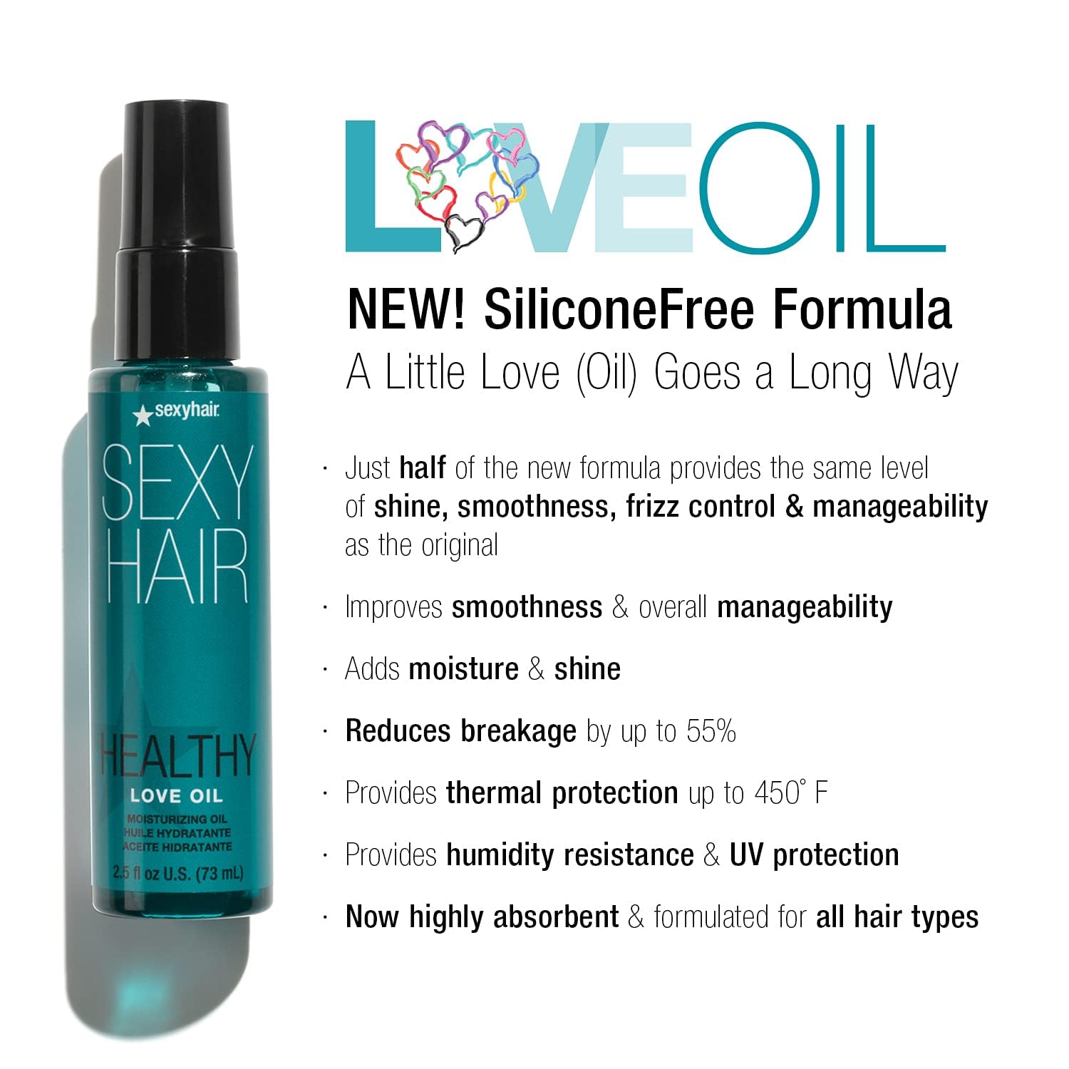 SexyHair Healthy Love Oil Moisturizing Oil | Improves Smoothness and Controls Frizz | Thermal Protection and Adds Shine | All Hair Types - Image 4