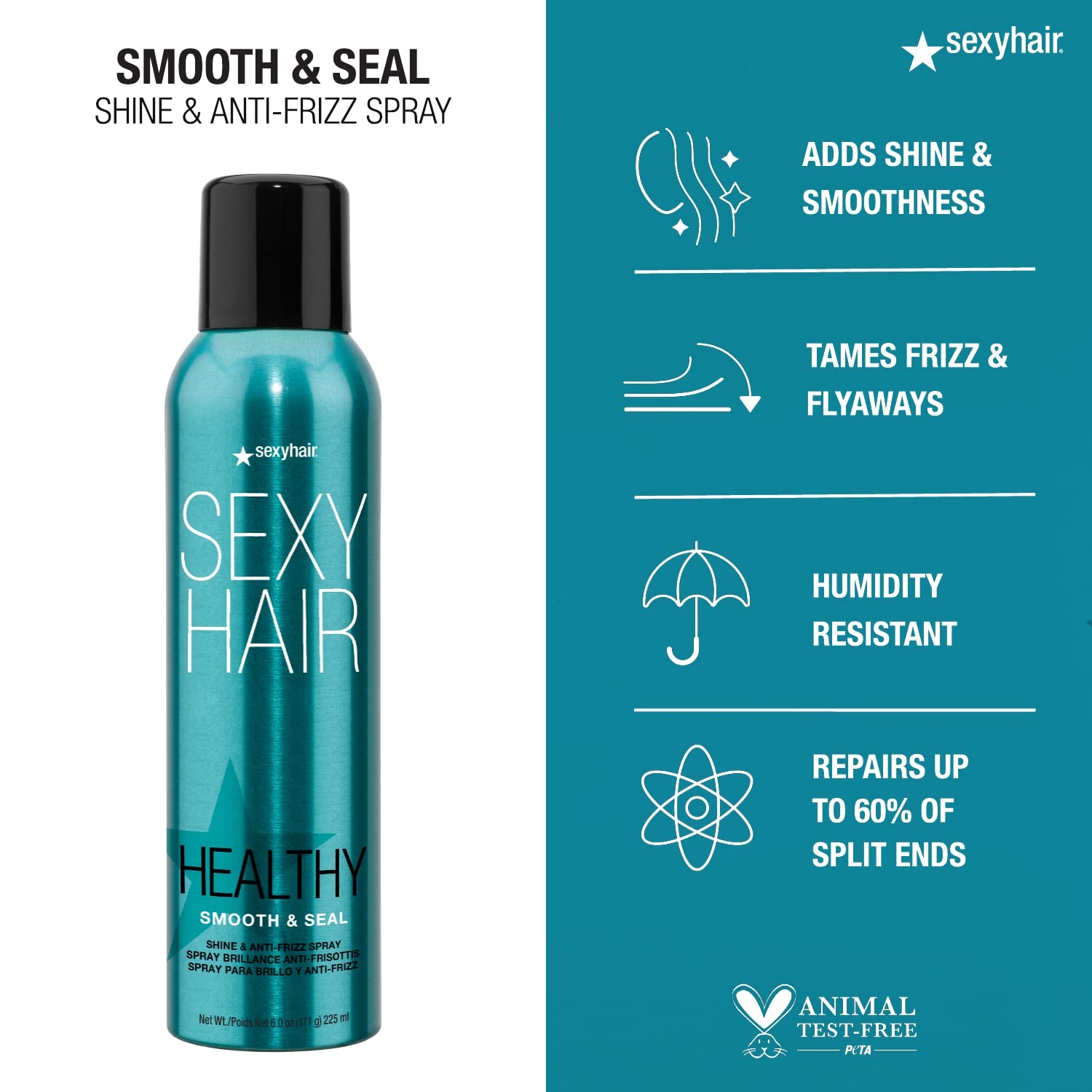 SexyHair Healthy Smooth and Seal Shine and Anti-Frizz Spray | Smooths Cuticle | Adds Shine and Reduces Frizz | All Hair Types - Image 3
