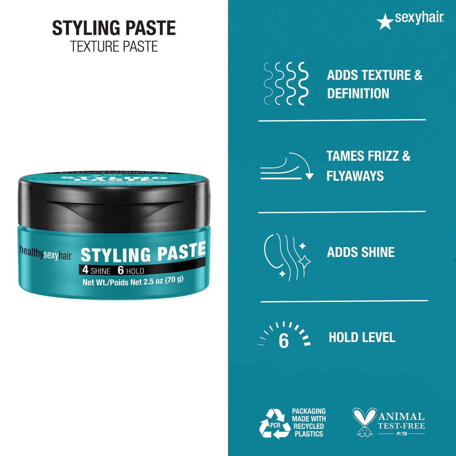 SexyHair Healthy Styling Paste Texture Paste | Medium, Pliable Hold and Control | Satin Finish | All Hair Types - Image 3