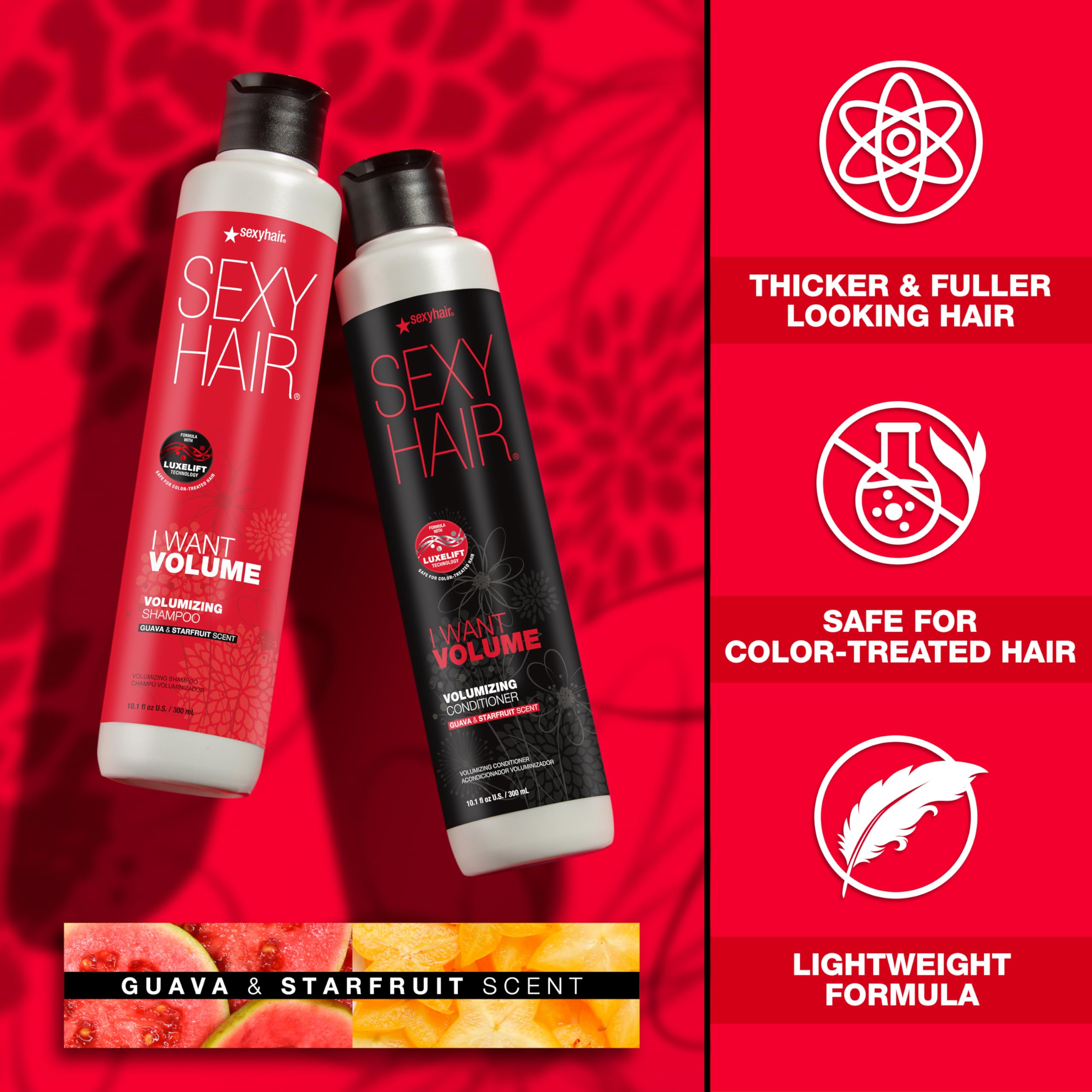 SexyHair I WANT VOLUME Shampoo/Conditioner | 10% More Volume | Lightweight Formula | All Hair Types* - Image 3