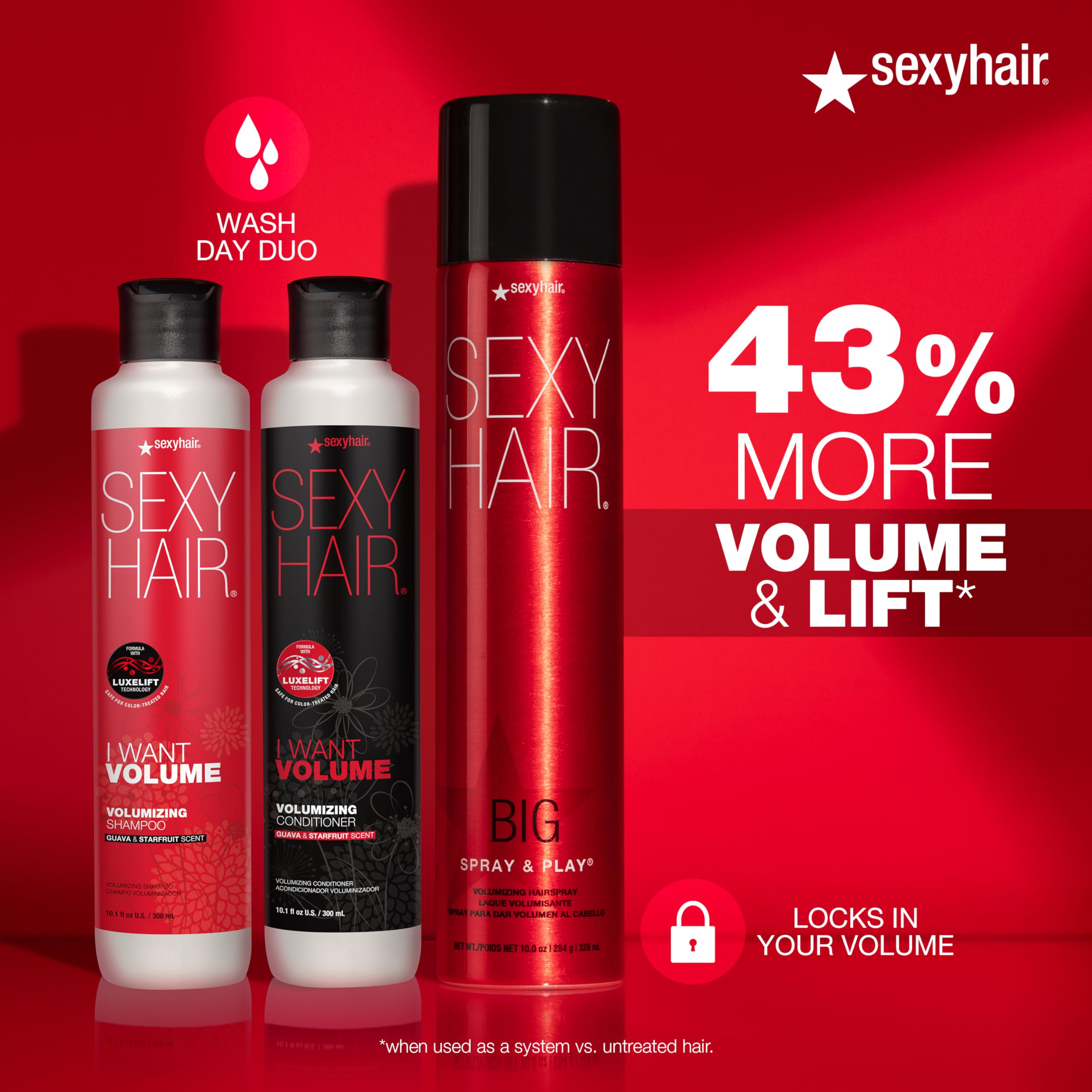 SexyHair I WANT VOLUME Shampoo/Conditioner | 10% More Volume | Lightweight Formula | All Hair Types* - Image 6