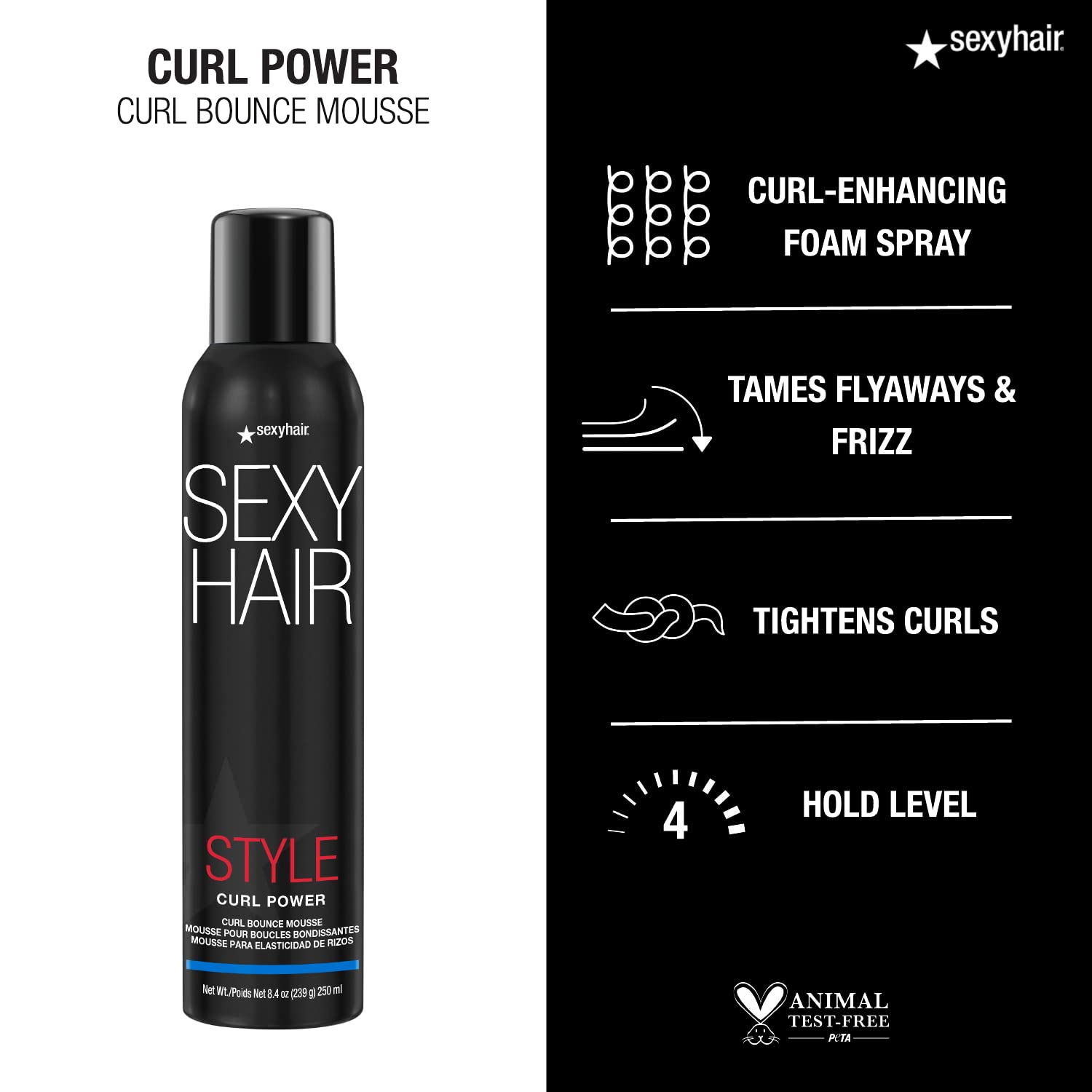 SexyHair Style Curl Power Curl Bounce Mousse, 8.5 Oz | Light Control | Tames Unruly Curls | Adds Definition and Controls Frizz - Image 5