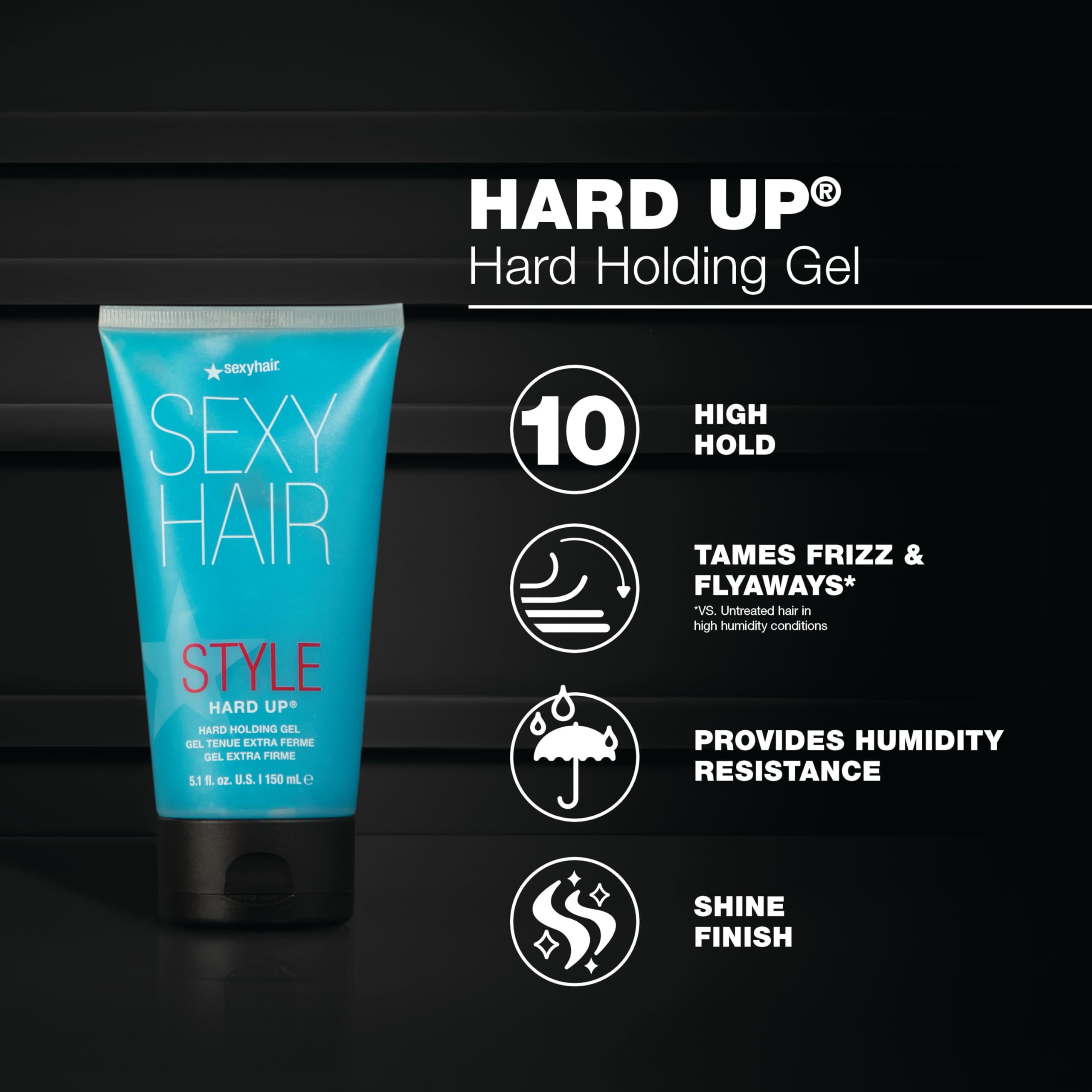 SexyHair Style Hard Up Hard Holding Gel | Extreme Hold | Non-Flaking Formula | All Hair Types - Image 4