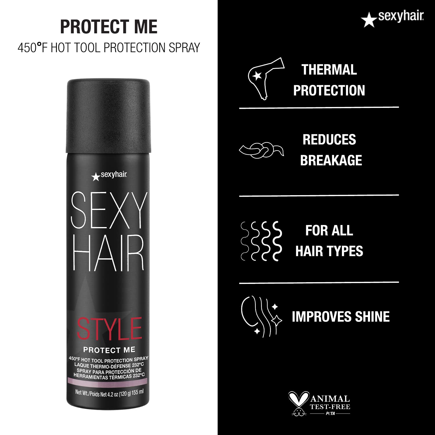 SexyHair Style Protect Me Hot Tool Protection Spray | Thermal Protection | Up to 78% Breakage Reduction | Light Hold - Image 5