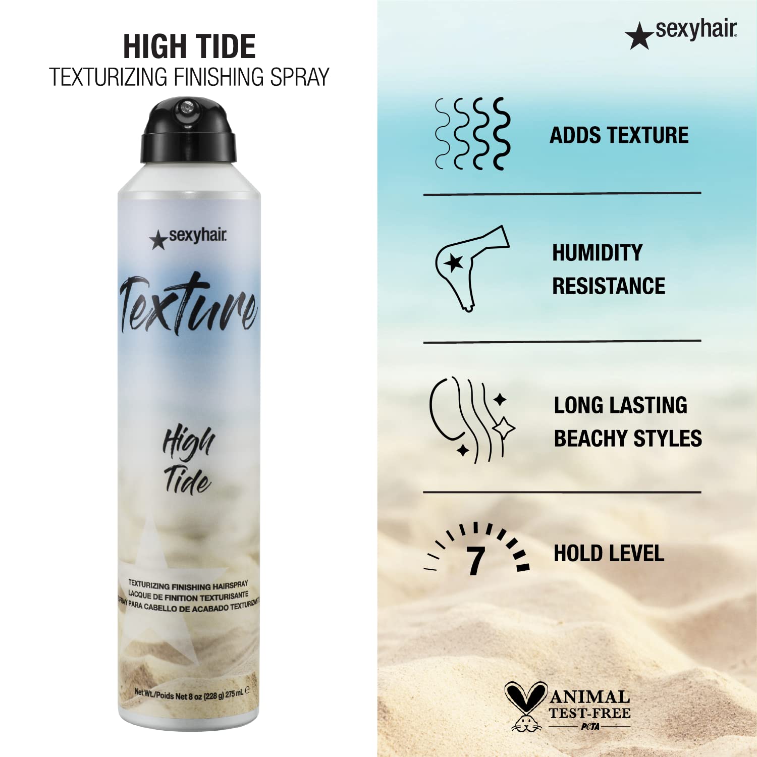 SexyHair Texture High Tide Texturizing Finishing Hairspray, 8 Oz | Maintains Natural Shine | Up to 24 Hour Humidity Resistance | All Hair Types - Image 3