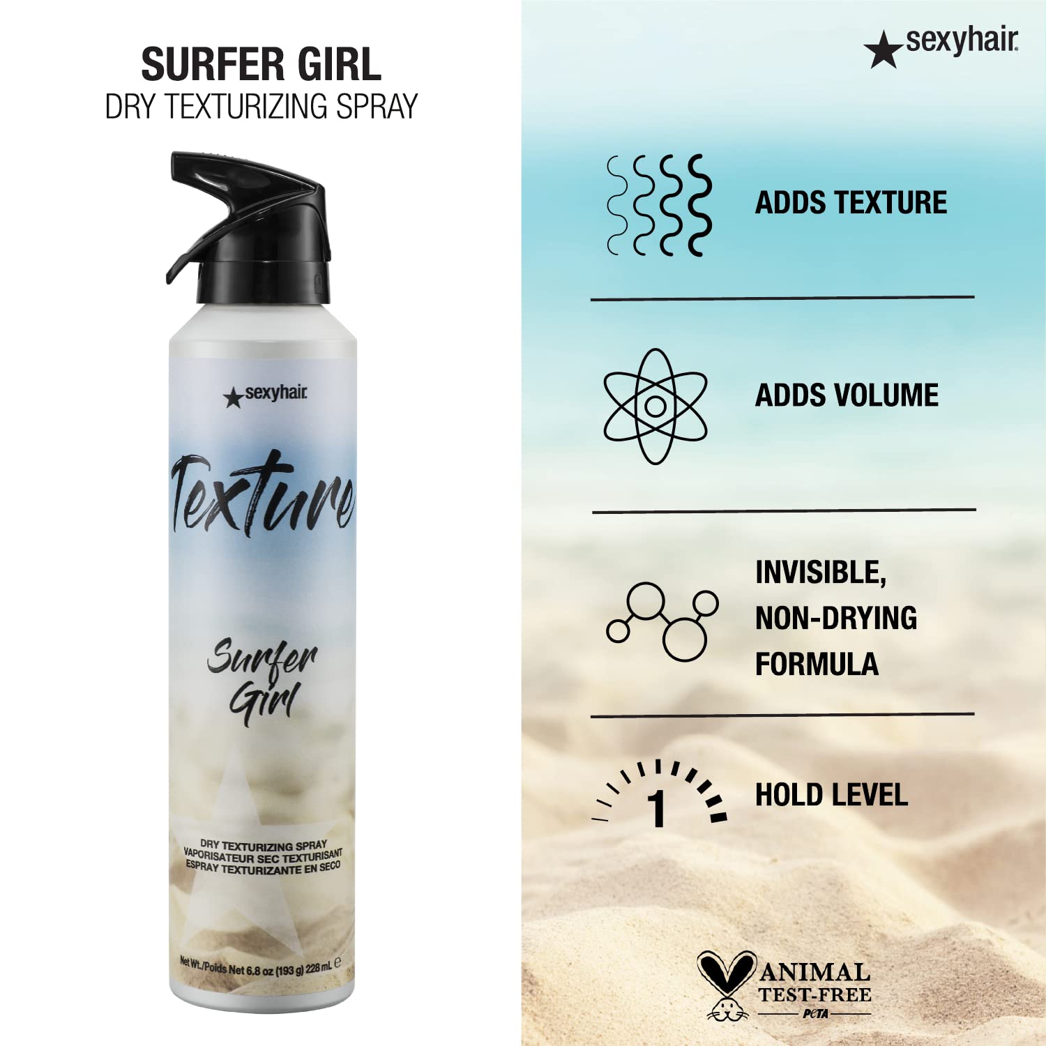 SexyHair Texture Surfer Girl Dry Texturizing Spray | Maintains Natural Shine | Up to 24 Hour Humidity Resistance | All Hair Types - Image 3